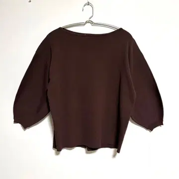 Maglie par ef-de 다크 브라운 퍼프 슬리브 풀오버 9