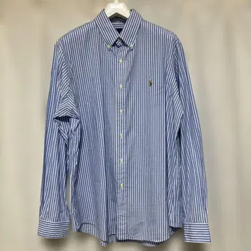 랄프 로렌 버튼 다운 셔츠 블루 스트라이프 L