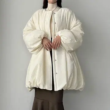 루엘 아이보리 벌룬 실루엣 자켓