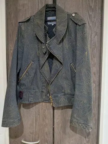 비비안 올 패턴 라이더스 데님 자켓