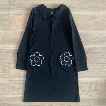 [ 새상품급 ] 마리콴트 롱 원피스 38 M 블랙 꽃 데이지