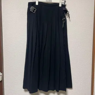 오닐 오브 더블린 블랙 울 랩 스커트 플리츠