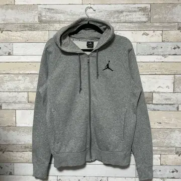 Jordan 그레이 풀 집업 후드티 M 남녀 공용