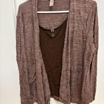 브라운 니트 가디건 긴팔 겨울 가을 패션 멋쟁이