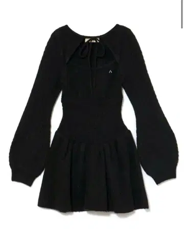 ANDMARY Amy 케이블 플레어 미니 드레스 블랙