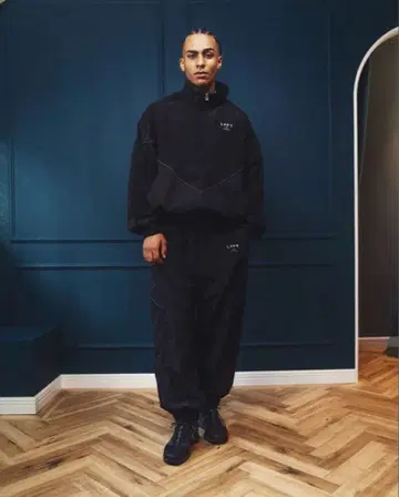 LYFT 블랙 S 셋업 V-FORM 트랙 재킷, 나일론