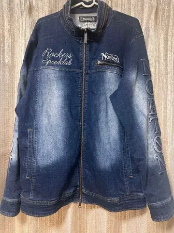 Norton 다크 블루 데님 자켓 자수 노튼