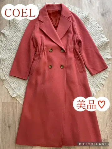 COEL 코엘 핑크 울 롱 코트 핑크 용아