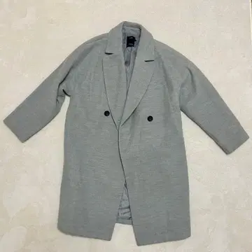 AZUL 그레이 더블 브레스트 롱 코트 S