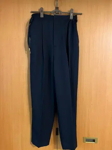 네이비 하이웨스트 스트레이트 팬츠 M