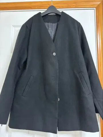 JUNOA 블랙 노카라 자켓 L