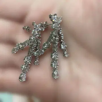 크리스탈 장식의 엘레강트 롱 귀걸이