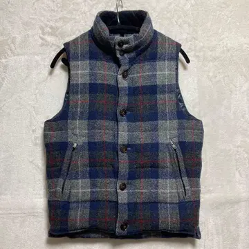 [새상품급] EDIFICE 해리스 트위드 원단 남성용 다운 베스트 그레이