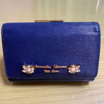 사만사 쁘띠 초이스 비쥬 3단 폴더형 지갑 네이비