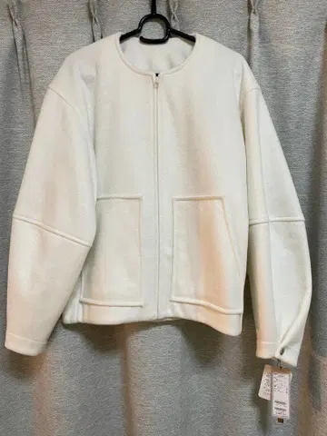 vivapresto 와이드 슬리브 노카라 자켓 화이트 38