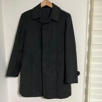 GREEN LABEL 다크 그레이 스텐 칼라 캐시미어 코트 사이즈 M