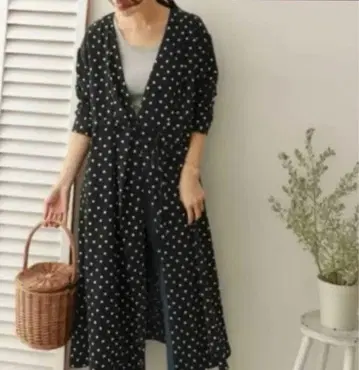 URBAN RESEARCH DOORS 도트 카슈쿨 가운 원피스