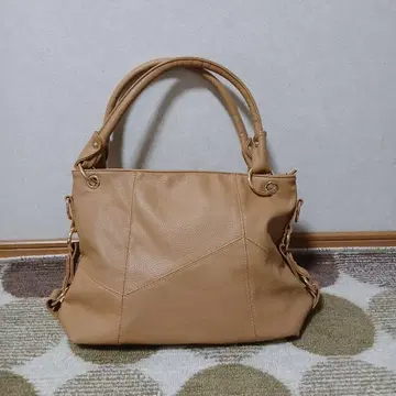 베이지 스무스 가죽풍 숄더백