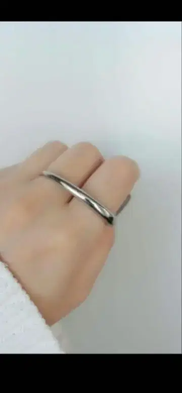 ebine 더블 핑거 링 실버 M