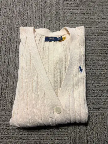 폴로 랄프로렌 케이블 니트 가디건 베이지