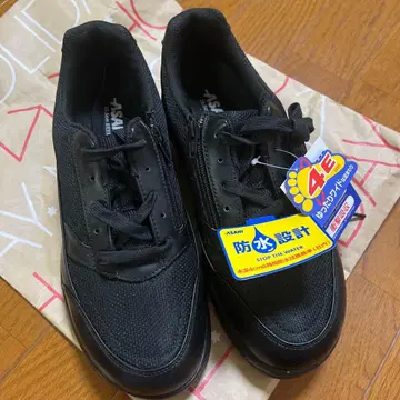 ASAHI 방수 설계 지퍼 달린 스니커즈 블랙 25.5