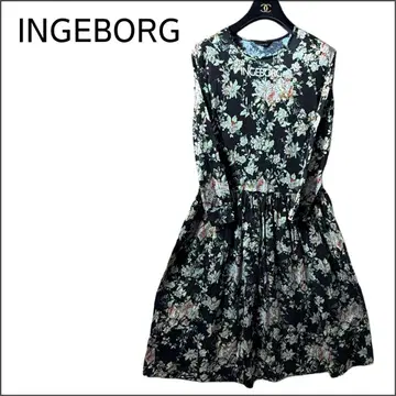 [ INGEBORG / 잉게보그 ] 꽃무늬 코튼 원피스 블랙