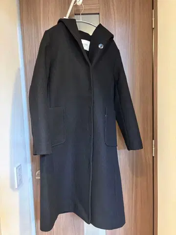 SLOBE IENA 블랙 코트 후드 부착 이에나