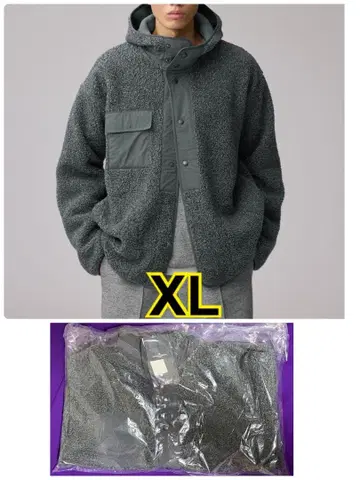 지유 ENGINEERED GARMENTS 보아 플리스 스냅 후드티