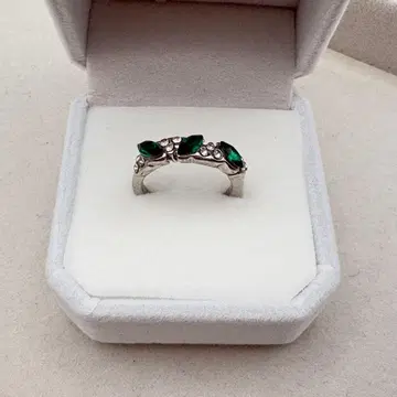 여성용 반지 실버 그린 색석 부착 유품 정리품 앤티크 주얼리