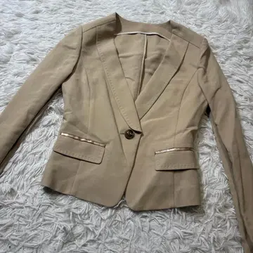 언타이틀 노카라 자켓 베이지 여성용 수트 사이즈 0