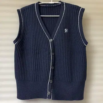 네이비 니트 베스트 사이즈 ONE