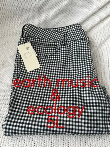 어스 뮤직&에코로지 21 깅엄 체크 스키니 팬츠 새상품