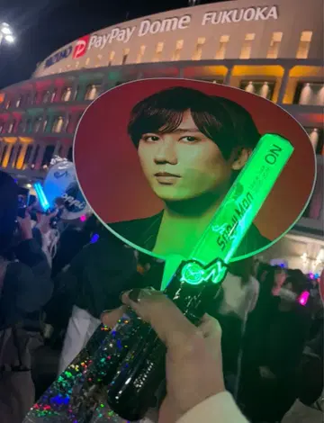 Snow Man ON 응원봉 클리어 스티커 부채 은색 테이프 아베 료헤이