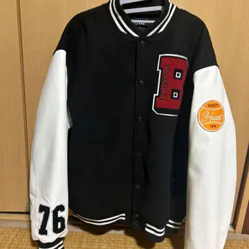 BEAMS HEART 바시티 자켓 L 블랙/화이트 76