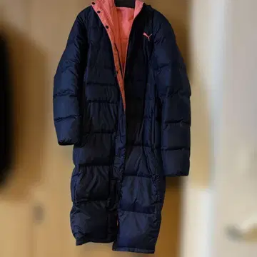 PUMA 다운 자켓 XL 네이비/핑크