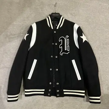 바시티 자켓 블랙 별 모양 자수