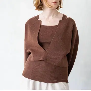 quui 2way set knit brown