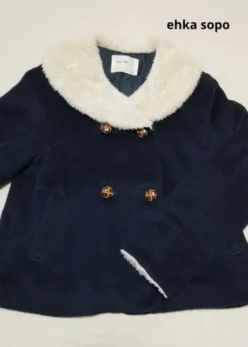 ehka sopo 네이비 더블 브레스트 피 코트