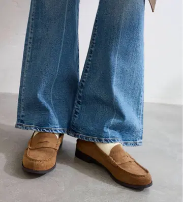 LE TALON 가죽 스웨이드 로퍼 24.5cm 카멜