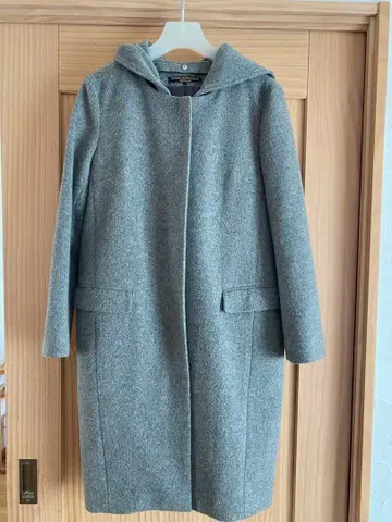 ROSE BUD 후드 부착 그레이 롱 코트 프리 사이즈