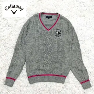 캘러웨이 V넥 스웨터 니트 긴팔 그레이 여성용 M