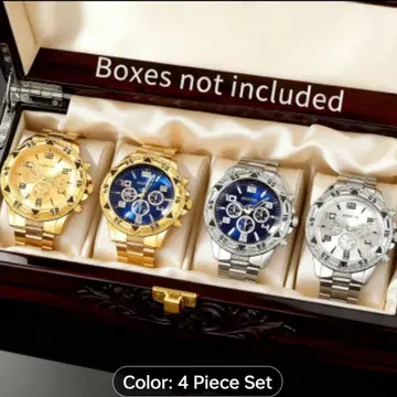 고급 남성용 손목시계 4점 4피스 세트