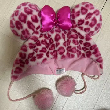 디즈니 레오파드 무늬 팬캡 핑크