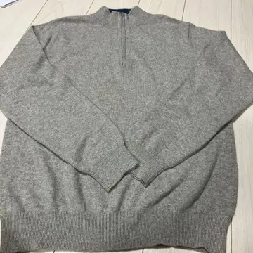 TAKASHIMAYA 캐시미어 100% 하프 지퍼 스웨터 남성용 LL