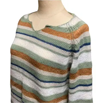 컬러풀 스트라이프 니트 풀오버 루즈핏 스웨터 어스 컬러