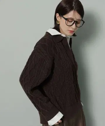 아르페쥬 스토리 Arpege story 셔츠 도킹 케이블 니트