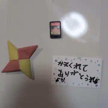 종이접기 작품과 감사 메시지 카드