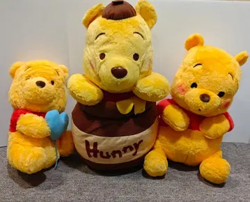 기간 한정! 곰돌이 푸 봉제 인형 3개 세트 허니 포트 포함