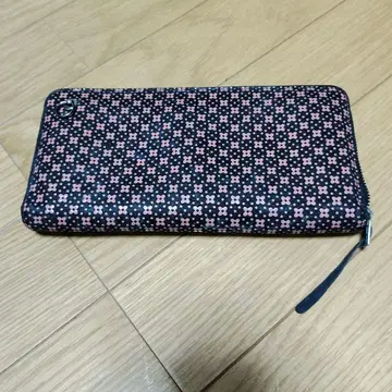 꽃무늬 디자인 장지갑 핑크