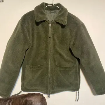 TAION 리버서블 지퍼 자켓 올리브 그린 플리스